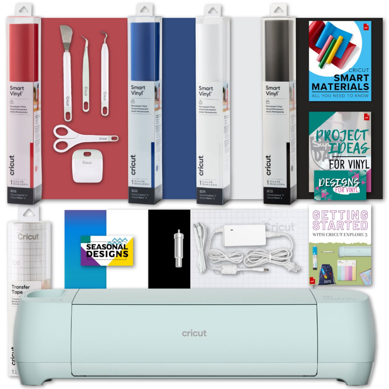 Cricut Explore 3 Machine Smart Vinyl &#x26; Tools Bundle